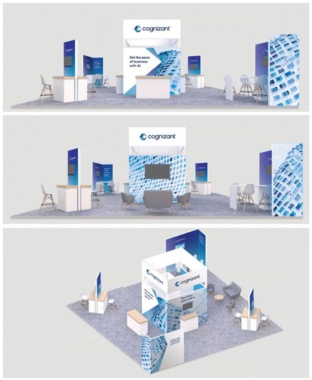 Cognizant Workday Rising 2024 booth design mockup