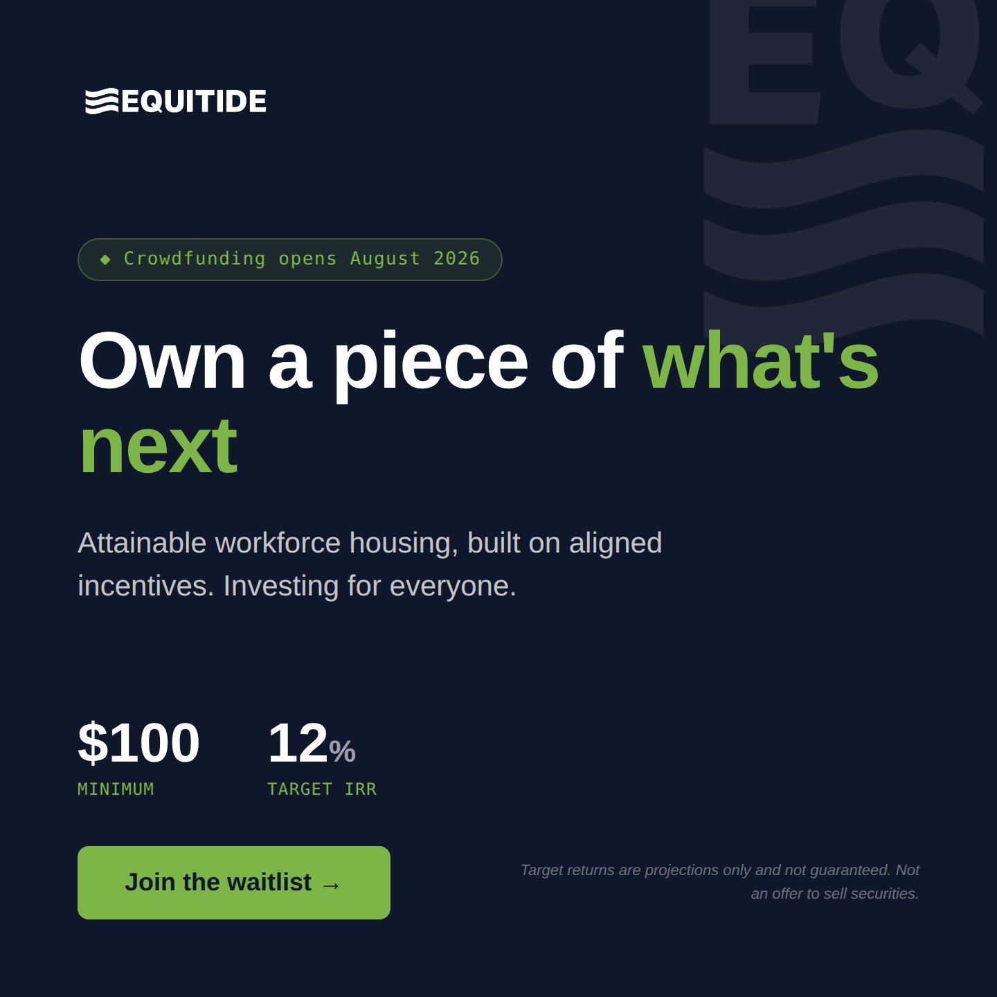 Equitide paid social ad built from the design system