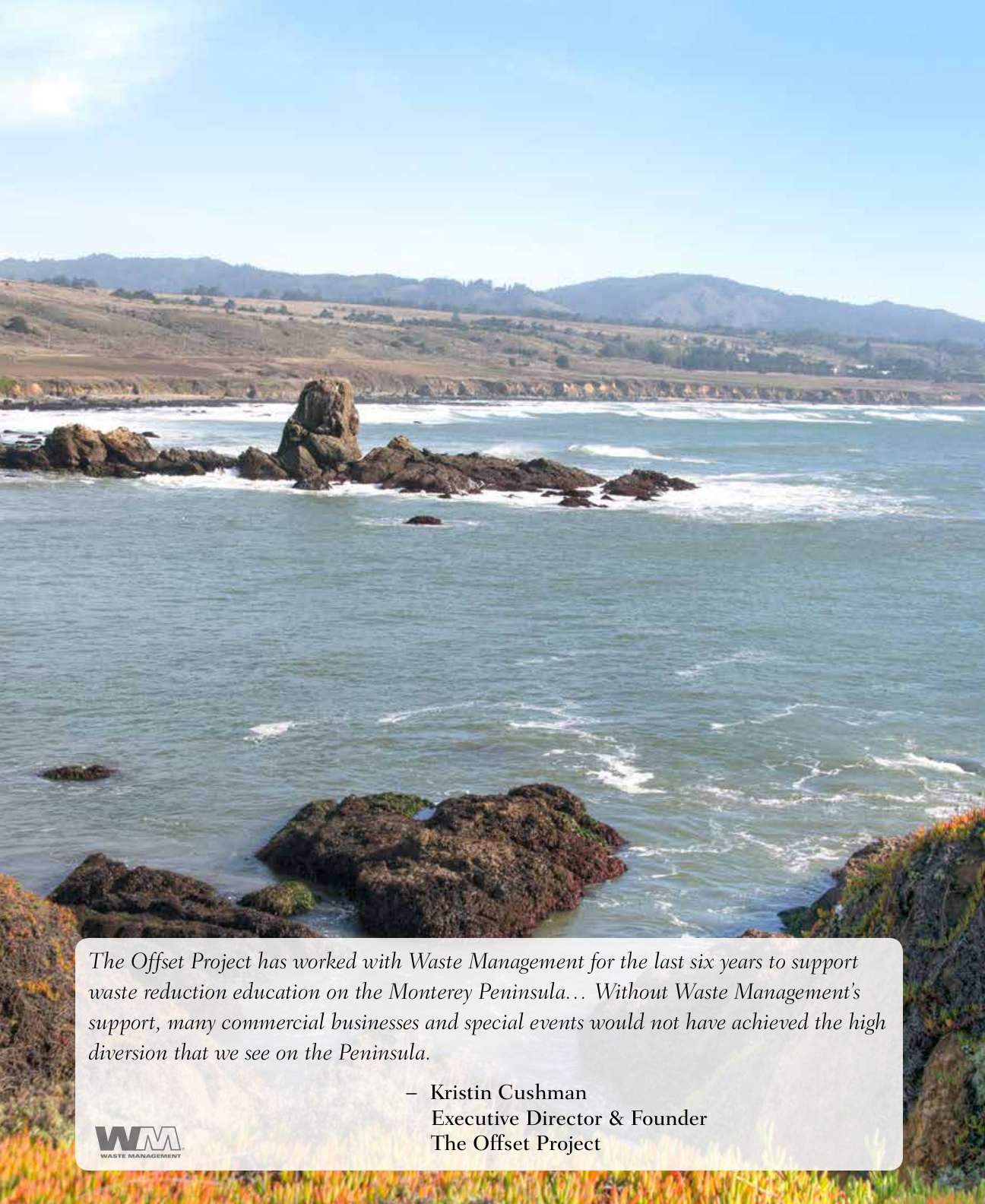 Monterey tab — rocky coastline, coastal headlands, Offset Project quote