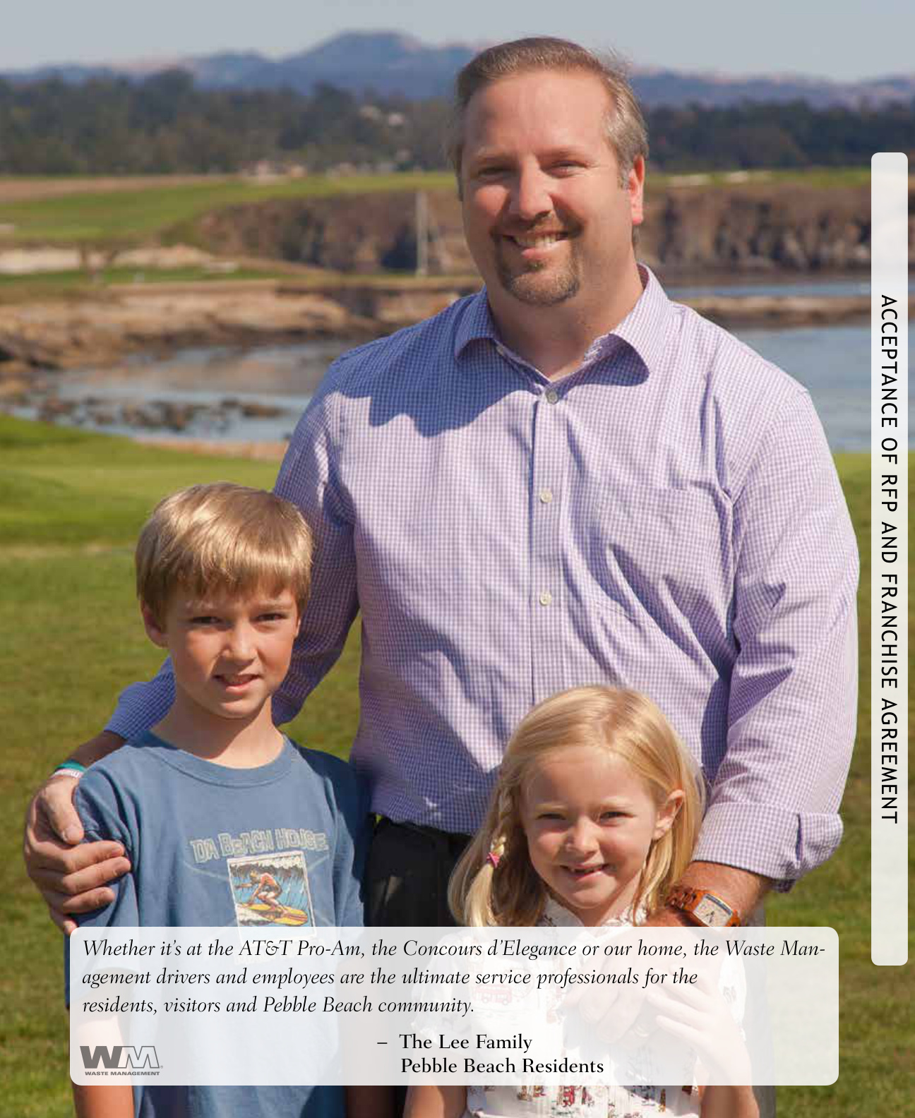 Monterey tab — Lee Family, Pebble Beach residents, photographed on the golf course