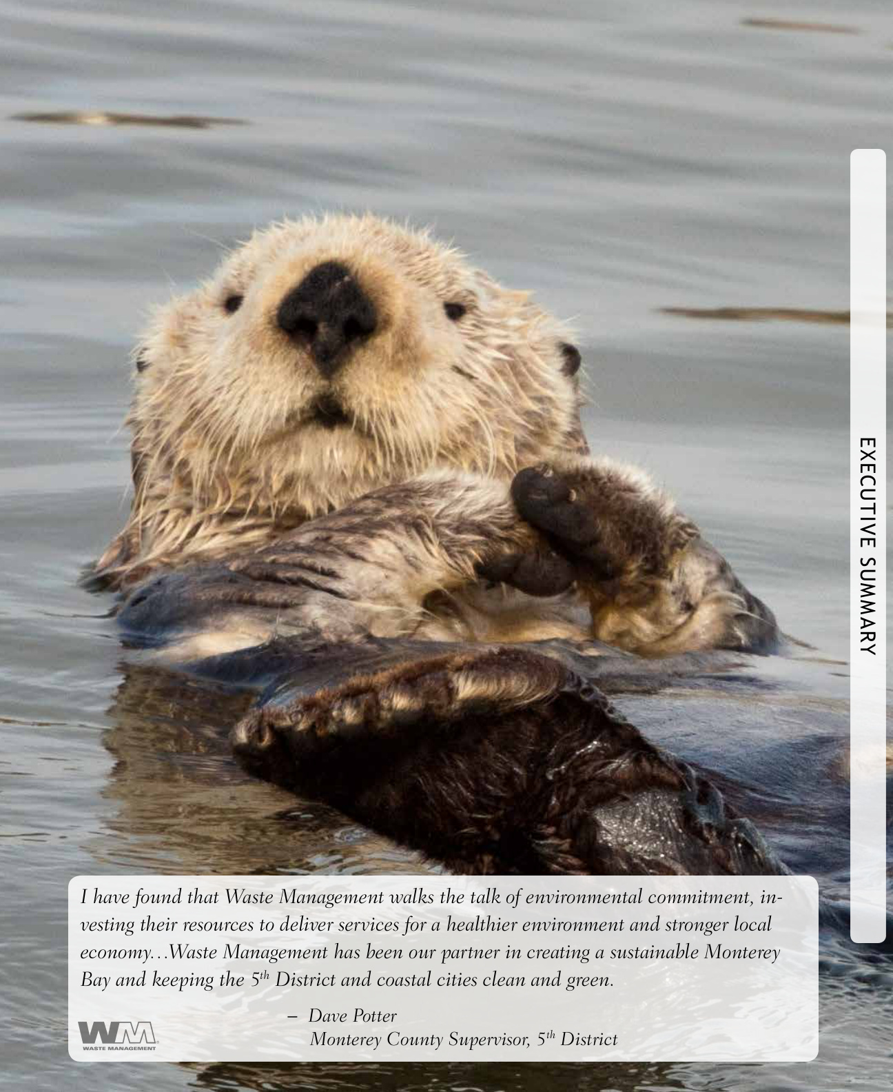 Monterey tab — sea otter, Executive Summary, Dave Potter Supervisor quote