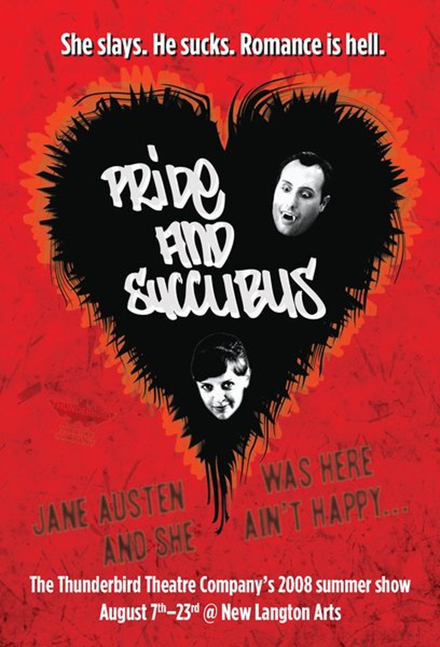 Pride and Succubus — Thunderbird Theatre Company 2008 summer show poster art by Dana Constance